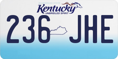 KY license plate 236JHE