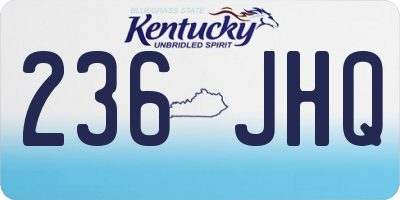 KY license plate 236JHQ