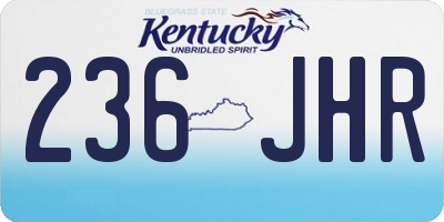 KY license plate 236JHR
