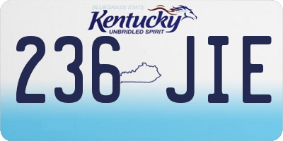 KY license plate 236JIE