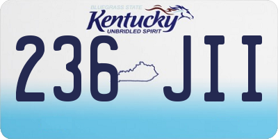 KY license plate 236JII