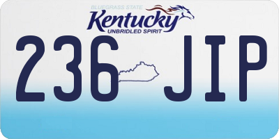 KY license plate 236JIP