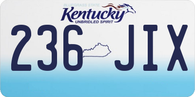 KY license plate 236JIX