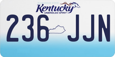 KY license plate 236JJN