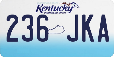 KY license plate 236JKA