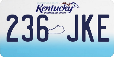 KY license plate 236JKE