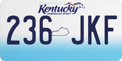 KY license plate 236JKF