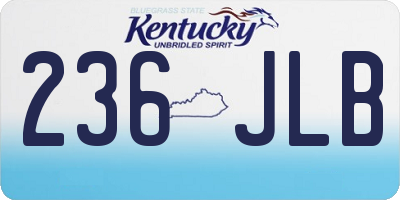 KY license plate 236JLB