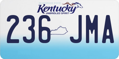 KY license plate 236JMA
