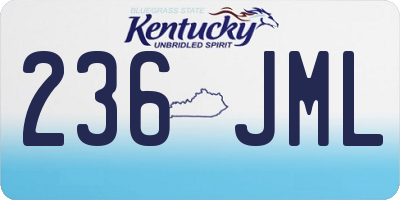 KY license plate 236JML
