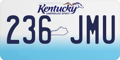 KY license plate 236JMU