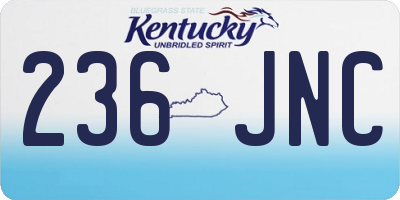 KY license plate 236JNC