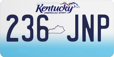 KY license plate 236JNP