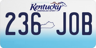 KY license plate 236JOB