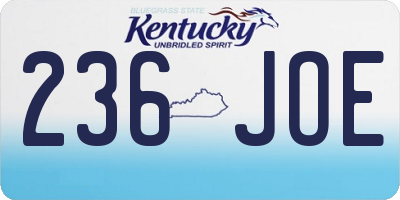 KY license plate 236JOE