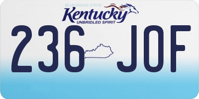 KY license plate 236JOF
