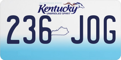 KY license plate 236JOG