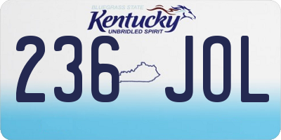 KY license plate 236JOL