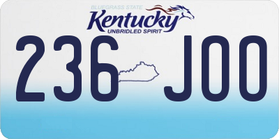 KY license plate 236JOO