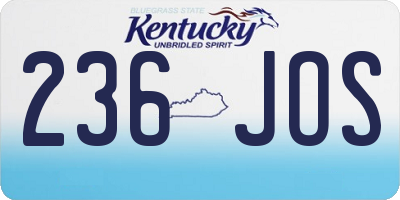 KY license plate 236JOS
