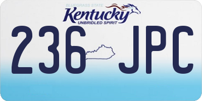 KY license plate 236JPC