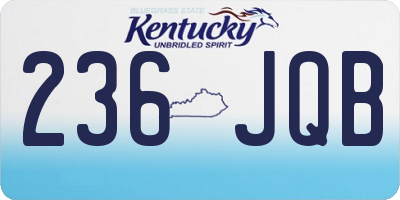 KY license plate 236JQB