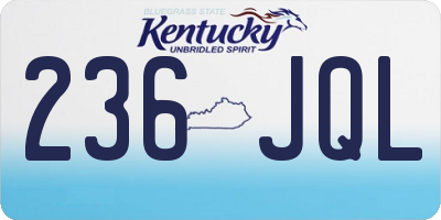 KY license plate 236JQL