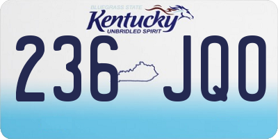 KY license plate 236JQO
