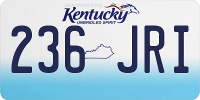 KY license plate 236JRI
