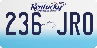 KY license plate 236JRO