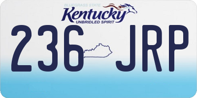KY license plate 236JRP