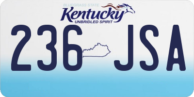 KY license plate 236JSA