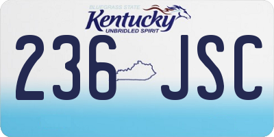 KY license plate 236JSC