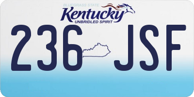 KY license plate 236JSF