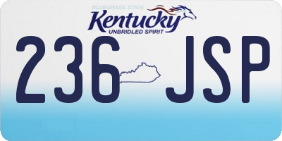 KY license plate 236JSP