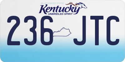 KY license plate 236JTC