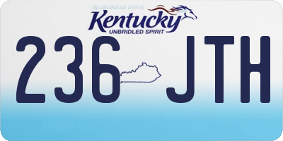 KY license plate 236JTH