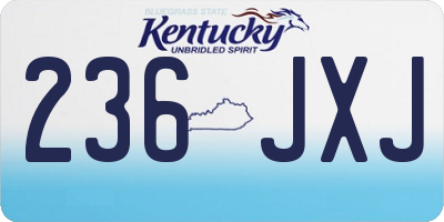 KY license plate 236JXJ