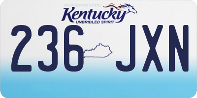 KY license plate 236JXN