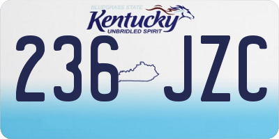 KY license plate 236JZC