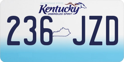 KY license plate 236JZD