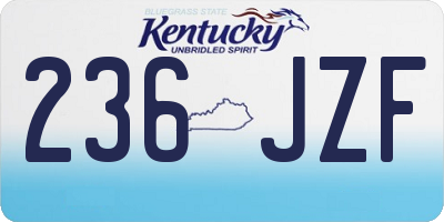 KY license plate 236JZF
