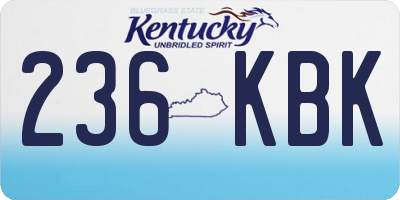 KY license plate 236KBK
