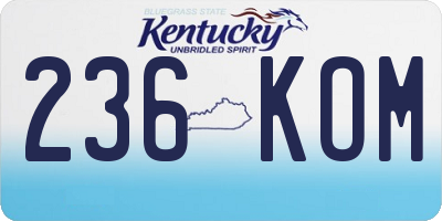 KY license plate 236KOM
