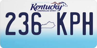 KY license plate 236KPH