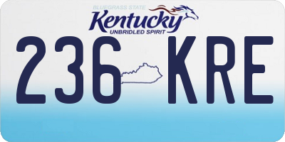 KY license plate 236KRE