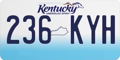 KY license plate 236KYH