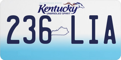 KY license plate 236LIA