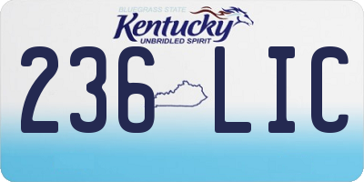 KY license plate 236LIC
