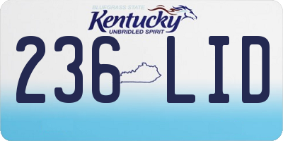 KY license plate 236LID
